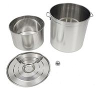 Grande marmite - Marmite avec panier perforé - Marmite de 50 L, insert de 40 L - Acier inoxydable 201 - Pour la cuisson, la préparation de bouillons et la restauration - Argent