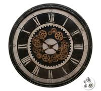 Atmosphera Horloge murale créateur d'intérieur plastique noir 8,5 x 76 cm