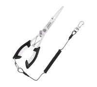 Grande pince de pêche multifonction avec cordon de sécurité | Pinces de pêche, pinces à lancer, à anneaux brisés, coupe-plomb et outil pour décrocher les anneaux pour la pêche au saumon