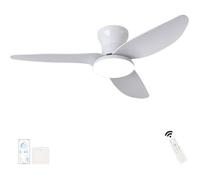 Grande Plafonnier Ventilateur de Plafond Salon Dimmable Télécommande LED Lustre Ventilateur De Plafond Réversible 100cm Blanc