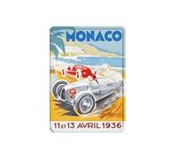 Grande plaque métal Monaco - 30 x 40 cm