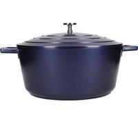 Grande poêle à frire Lichtgewicht avec couvercle - cocotte en fonte d'aluminium - bleu métallique
