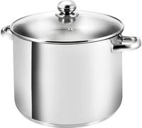 Grande poêle à induction Ø 30 cm - casserole en inox avec couvercle en verre - 15 litres