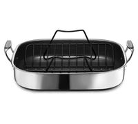 Grande poêle hybride avec grille, dimensions 42x35 cm, revêtement antiadhésif