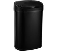 Grande poubelle de cuisine 58 L, acier inoxydable noir mat