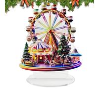 Grande roue de décoration de Noël - Acrylique 2D | Figurines festives de roues pour fêtes de vacances, maison, bureau, chambre, porte, fenêtre, arbre, école, dortoir, Thanksgiving