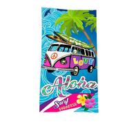 Grande serviette de plage de surf - Serviette absorbante légère en fibre | Serviette sèche à imprimé de plage vibrante | Pour voyage, plage, piscine, camping, vacances