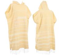 Grande Serviette Poncho en Coton Turc avec Capuche et Poche Avant, Serviette de Plage absorbante à Capuche pour Adulte, Homme, Femme, Plage, Piscine et Natation (Jaune, Taille L)