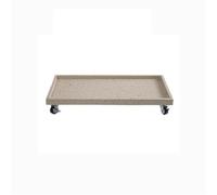 Grande soucoupe à plantes mobile avec roues, support de jardinière en résine for plantes en pot, plateau de Base, support de Pot de fleur for intérieur et extérieur Flower Pot Drip Trays(White,Small)