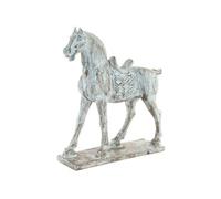 Grande statuette Cheval en résine patinée