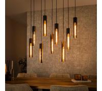 Grande suspension contemporaine en métal 9 lampes AMBRE