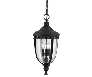 Grande suspension d'extérieur English Bridle 3xE14 noire Feiss FE-EB8-L-BLK