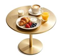 Grande table à manger ronde pour petit-déjeuner, table basse pour boissons | Table de bar Comptoir Tables de bistro pub | Petites tables d'appoint pour salon extérieur intérieur(Gold,48x48x72cm)