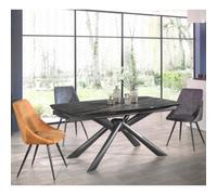 Grande table en céramique extensible noir et or L180-280 cm CONSTANTINE