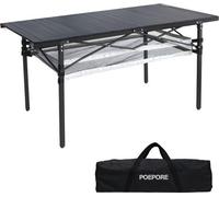 Grande table pliante en aluminium noire pour 4 à 6 personnes
