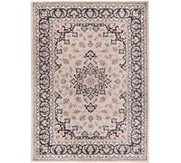 Grande Tapis d'Orient - Beige Noir - Motif Persan Traditionnel et Oriental - Tapis de Salon Ultra Doux - AYLA - 200_x_300_cm