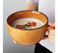 Grande Tasse à Café 700 ml en Faïence - Tasse XXL en Céramique pour Cappuccino - Bol à Céréales avec Anse - Bol à Salade - Porcelaine