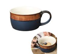 Grande tasse à café, 700 ml, grand bol à soupe avec poignée, bols à céréales avec anse - Tasse à café XXL - En céramique - Bleu - 700 ml