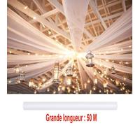 Grande tenture Organza blanche 50 mètres