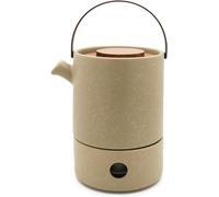 Grande théière en céramique de 1,2 litre avec réchaud à thé et filtre - Service à thé en céramique 2 pièces
