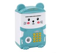 Grande tirelire électronique avec fonction ATM, capteur d'empreintes digitales et entrée automatique, système de mot de passe sûr pour les enfants pour l'éducation financière en ABS (vert)