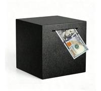 Grande tirelire en acier inoxydable pour l'épargne d'argent, doit être cassée pour être ouverte, tirelire durable pour adultes, boîte de rangement carrée pour pièces de monnaie, boîte d'épargne en mét