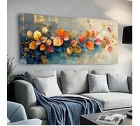 Grande toile abstraite des feuilles d'automne vibrantes, affiche d'art mural décoration de chambre salon 60x120cm sans cadre