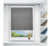 Grandekor plissé 100% occultant gris 40x130cm klemmfix sans percer store vénitien occultant pour porte