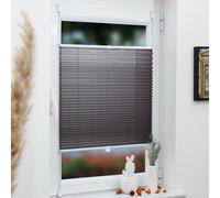 Grandekor Plissé Klemmfix Store plissé sans percer 80x80cm(lxh)Gris foncé, montage facile, store Plissé Rollo Protection contre les regards indiscrets et protection solaire pour fenêtre & porte