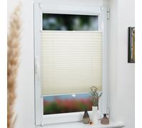 Grandekor Plissé Klemmfix Store plissé sans percer 90x180cm(lxh)Beige, montage facile, store plissé, protection contre les regards indiscrets et protection solaire pour fenêtres et portes