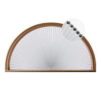 Grandekor Store de fenêtre occultant en demi-cercle - Stores cellulaires sans fil sans perçage - Stores en nid d'abeille pour fenêtres, faciles à installer, 61 x 121,9 cm, blanc