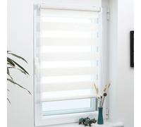 Grandekor Store double Klemmfix sans percer 70x210cm lin translucide & obscurcissant Duo Roll Store à enroulement pour fenêtre et porte Store à enroulement zébré