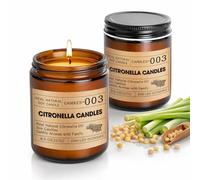 Grandes bougies d'extérieur à la citronnelle, de camping 250 heures, en verre cire soja naturelle, huile citronnelle pour le jardin, barbecue et les activités plein air, lot 2