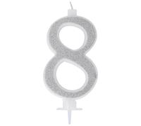 grandes bougies pailletées argent 8
