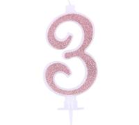 grandes bougies scintillantes rose gold 0- num 3