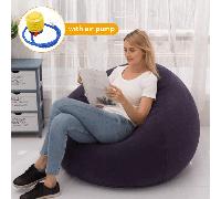 Grandes chaises gonflables décontractées en PVC canapé pouf de siège longue, canapés Tatami de salon avec des coussins d'air pour l'extérieur, le camping et les loisirs en pleine nature Taille UniqueP