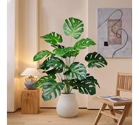 Grandes plantes artificielles Monstera de 40 à 65 cm, palmier artificiel, feuilles de tortue tropicales, feuilles vertes en plastique pour la maison, le jardin, les fêtes, les mariages 40cm 9Leaves