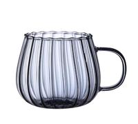 Grandes tasses en verre - Ensemble de tasses à thé convexes de 400 ml, ensemble de verres allant au lave-vaisselle | Système de service de boissons, méthode de consommation propre, pour le thé au lait