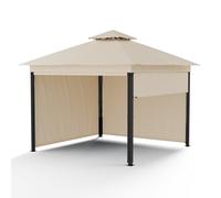 Grandezza Cortina Pavillon de jardin 3x3 m | résistant aux intempéries | revêtement thermolaqué | volets roulants latéraux