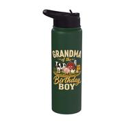 Grandma Of The Birthday Boy Animaux de la ferme Stainless Steel Insulated Water Bottle