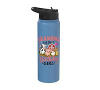Grandma Of The Of The Birthday Girl Animaux de la ferme mignons Stainless Steel Insulated Water Bottle