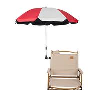 GRANDMEI Parapluie solaire de Chaise Avec Universel Pinces Réglables,Grand Parapluie Avec Clip Fixe,pour Terrasse Plage Chariot Poussette Fauteuil Roulant Chariot de Golf (Rouge)