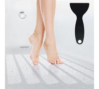 Grands autocollants antidérapants pour salle de bain et douche, pastilles XXL de 50 x 4 cm, transparentes, de forme allongée, adaptées comme tapis antidérapants pour la douche et la baignoire, transpa