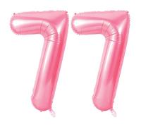 Grands ballons à l'hélium n° 77 pour décoration de fête d'anniversaire de 77e anniversaire - Ballons à l'hélium pour femmes, hommes et grand-mères - 101,6 cm - Rose pour décorations de fête