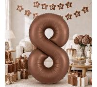 Grands ballons en forme de chiffre 8 - 101,6 cm - Grand format - Numéro 8 - Film aluminium mylar - Auto-gonflant - Ballons en forme de chiffre 8 - pour hommes et femmes - pour garçons et filles - pour