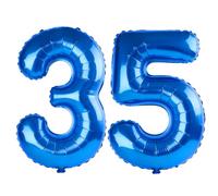 Grands ballons numéros 35 pour décoration de fête d'anniversaire - 101,6 cm - Grand format - Numéro 35 - Grand format - Numéro 35 - Film aluminium numéros 0-100 - Pour homme et femme - Pour décoration