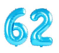 Grands ballons numéros 62 pour décoration de fête d'anniversaire - 101,6 cm - Grand format n°62 - Grand ballon numérique n°62 pour femme, homme et mère - Pour décoration de fête d'anniversaire de