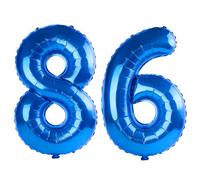 Grands ballons numéros 86 pour décoration de fête d'anniversaire - 101,6 cm - Grand format - Numéro 86 - Grand format - Numéro 86 - Grand format - Pour homme et grand-mère - Film aluminium chiffres 0