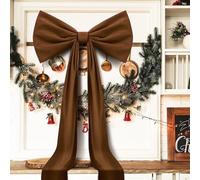 Grands nœuds décoratifs pour cimier de sapin de Noël - 180 x 50 cm - Décorations géantes pour sapin de Noël - Décoration de fête d'anniversaire (café)