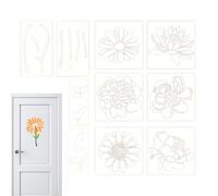 Grands pochoirs de peinture, pochoirs muraux réutilisables, décoration florale avec design artistique, outils de bricolage avec grand motif, pochoirs en bois, art mural pour loisirs créatifs en plein